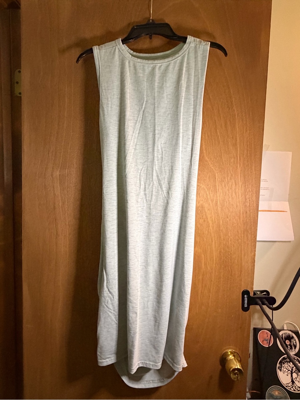 Sleeveless Light gray Midi Dress - open back XL